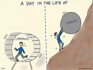 Day in the life of corporate vs startup